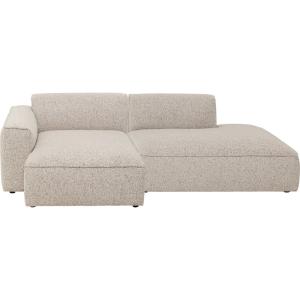 Canapé d'angle gauche 4 places en polyester mélangé gris