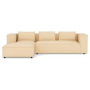 Canapé d'angle gauche 4 places en simili beige