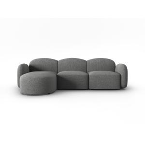 Canapé d'angle gauche 4 places en tissu chenille gris foncé…