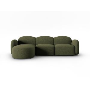 Canapé d'angle gauche 4 places en tissu chenille vert chiné…