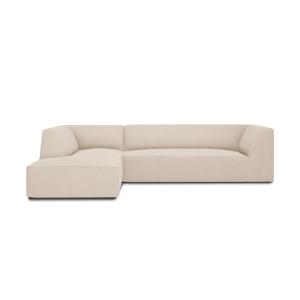 Canapé d'angle gauche 4 places en tissu structurel beige