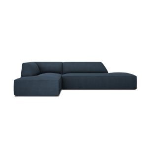 Canapé d'angle gauche 4 places en tissu structurel bleu mar…