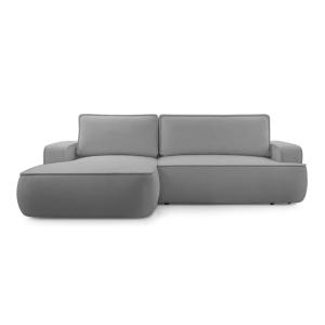 Canapé d'angle gauche 4 places en tissu texturé gris foncé…