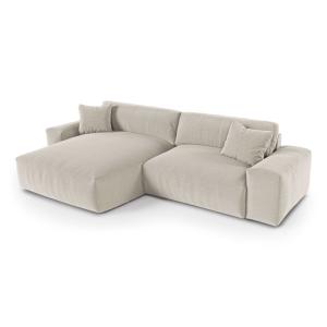 Canapé d'angle gauche 4 places en tissu tramé toucher doux…