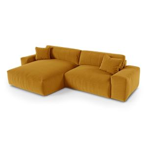 Canapé d'angle gauche 4 places en tissu tramé toucher doux…