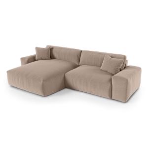 Canapé d'angle gauche 4 places en tissu tramé toucher doux…