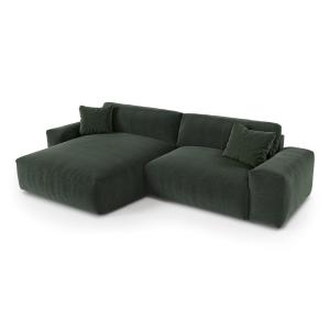 Canapé d'angle gauche 4 places en tissu tramé toucher doux…