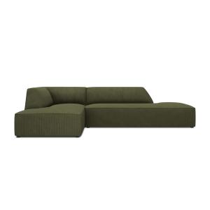 Canapé d'angle gauche 4 places en tissu velours côtelé vert…