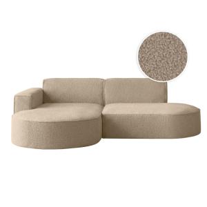 Canapé d'angle gauche 4 places MARLA en tissu bouclette - T…