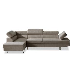 Canapé d'angle gauche 5 places  avec têtières en velours cô…