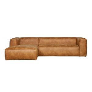 Canapé d'angle gauche 5 places en cuir recyclé marron L305…