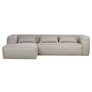 Canapé d'angle gauche 5 places en tissu gris tendance