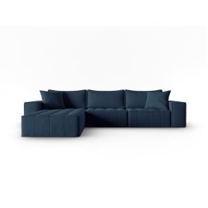Canapé d'angle gauche 5 places en tissu structurel blue jea…