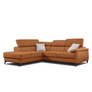 Canapé d'angle gauche 5 places marron