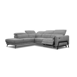 Canapé d'angle gauche 5 places relax électrique tissu anthr…