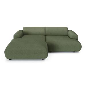 Canapé d'angle gauche 5 places tissu tramé vert olive 266cm…