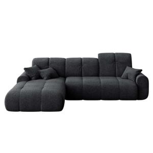 Canapé d'angle gauche anthracite 4 places