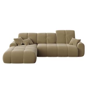 Canapé d'angle gauche cappucino 4 places