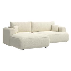 Canapé d'angle gauche convertible 3 places beige clair