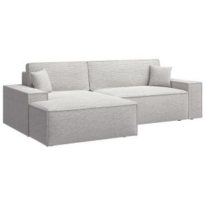 Canapé d'angle gauche convertible 3 places beige-gris