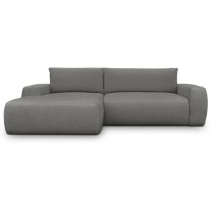 Canapé d'angle gauche convertible 3 places en tissu chenill…