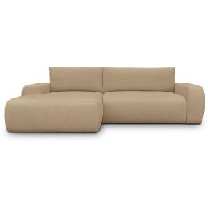 Canapé d'angle gauche convertible 3 places en tissu chenill…