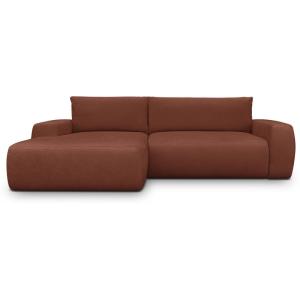 Canapé d'angle gauche convertible 3 places en tissu chenill…