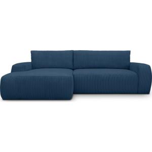 Canapé d'angle gauche convertible 3 places en velours côtel…
