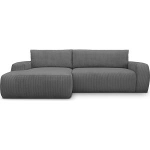 Canapé d'angle gauche convertible 3 places en velours côtel…