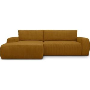 Canapé d'angle gauche convertible 3 places en velours côtel…