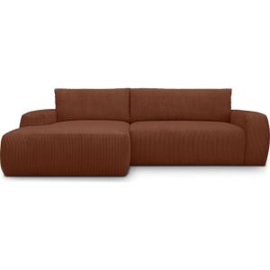 Canapé d'angle gauche convertible 3 places en velours côtel…