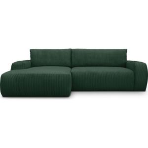 Canapé d'angle gauche convertible 3 places en velours côtel…