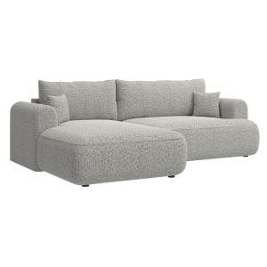 Canapé d'angle gauche convertible 3 places gris beige