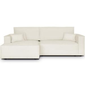 Canapé d'angle gauche convertible 3 places - tissu chenille…