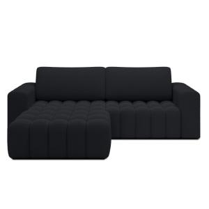 Canapé d'angle gauche convertible 4 places en bouclette noi…