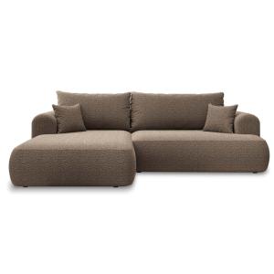 Canapé d'angle gauche convertible 4 places en bouclette tau…