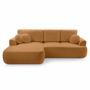 Canapé d'angle gauche convertible 4 places en tissu bouclet…