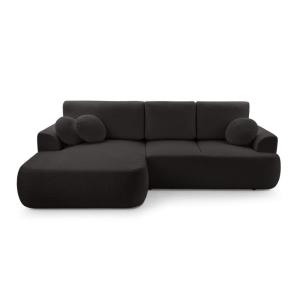 Canapé d'angle gauche convertible 4 places en tissu bouclet…