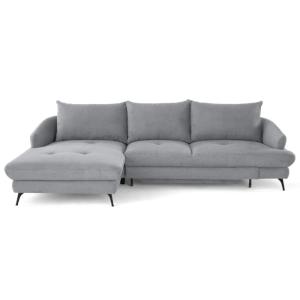 Canapé d'angle gauche convertible 4 places en tissu texturé…