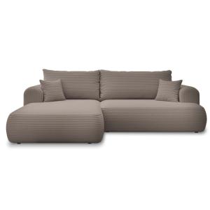 Canapé d'angle gauche convertible 4 places en velours côtel…