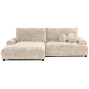 Canapé d'angle gauche convertible 4 places en velours textu…
