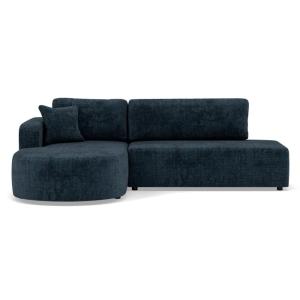 Canapé d'angle gauche convertible 4 places en velours textu…