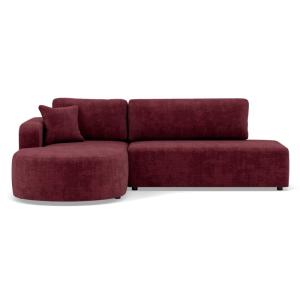 Canapé d'angle gauche convertible 4 places en velours textu…