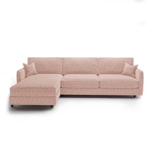Canapé d'angle gauche convertible 4 places en velours textu…