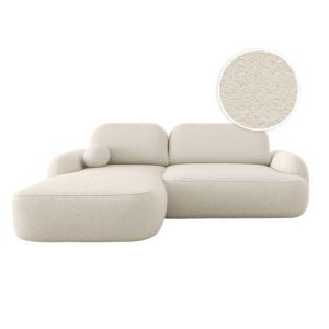 Canapé d'angle gauche convertible 4p MILLY en tissu bouclet…