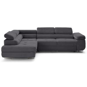 Canapé d'angle gauche convertible 5 places en velours gross…