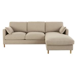 Canapé d'angle gauche convertible 5 places gris clair, mate…