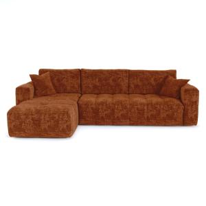 Canapé d'angle gauche convertible 5 places velours gaufré t…