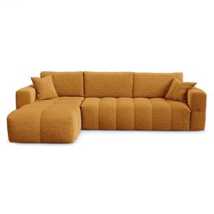 Canapé d'angle gauche convertible 5 places velours texturé…