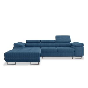 Canapé d'angle gauche convertible 6 places velours côtelé b…
